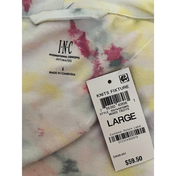 INC International Concepts Womans Large Lace-Trim Wrap Robe Tie Dye New $60 - Picture 8 of 8